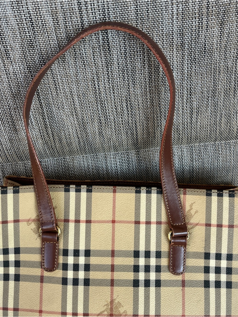 Vintage Burberry London Haymarket Check Small Tote - Picture 5 of 15